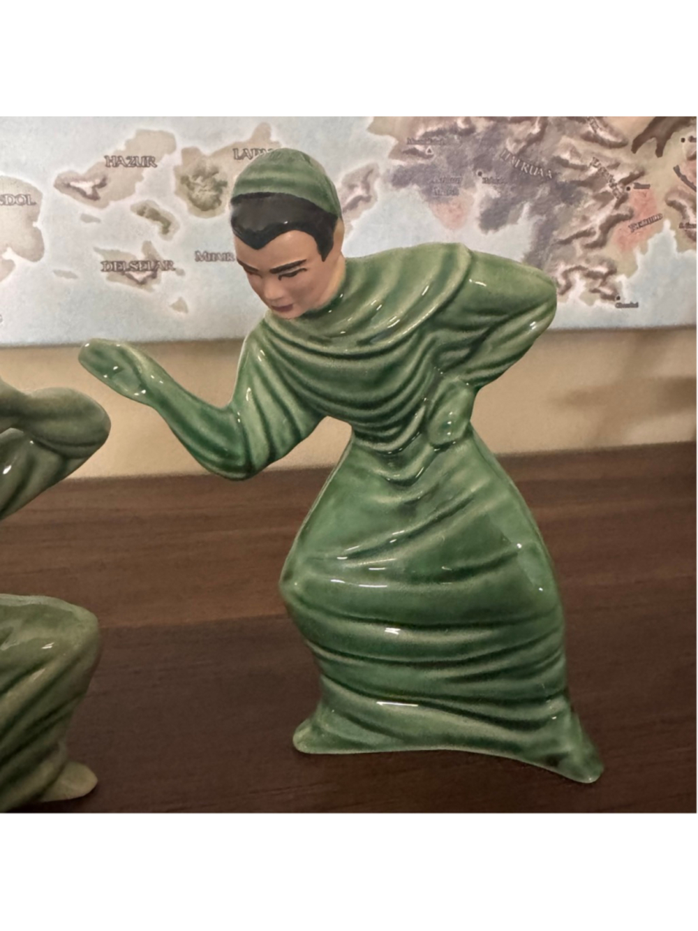 Ceramic Arts Studio “Bruce & Beth” Figurines — Green Glaze Set - Picture 6 of 6